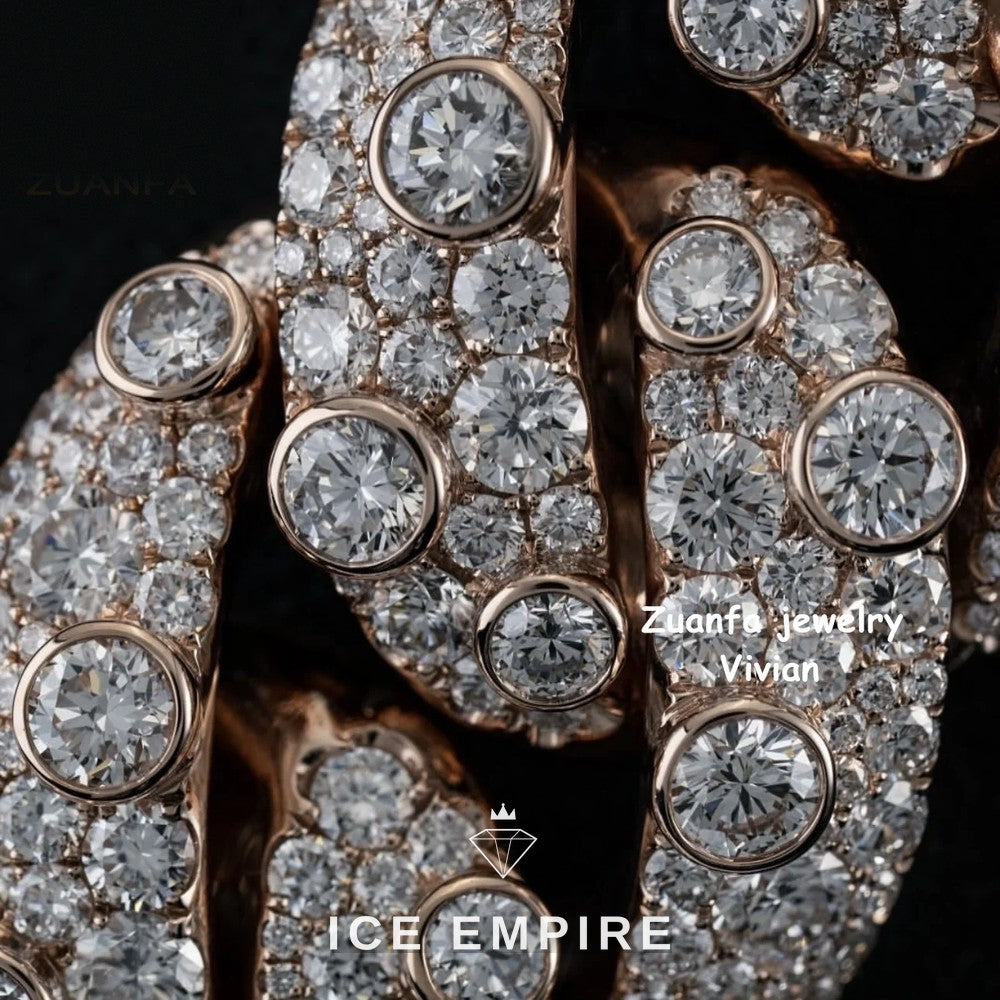 Iced Out Rose Gold Plated Moissanite Cuban Chain