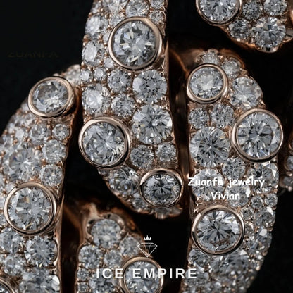 Iced Out Rose Gold Plated Moissanite Cuban Chain