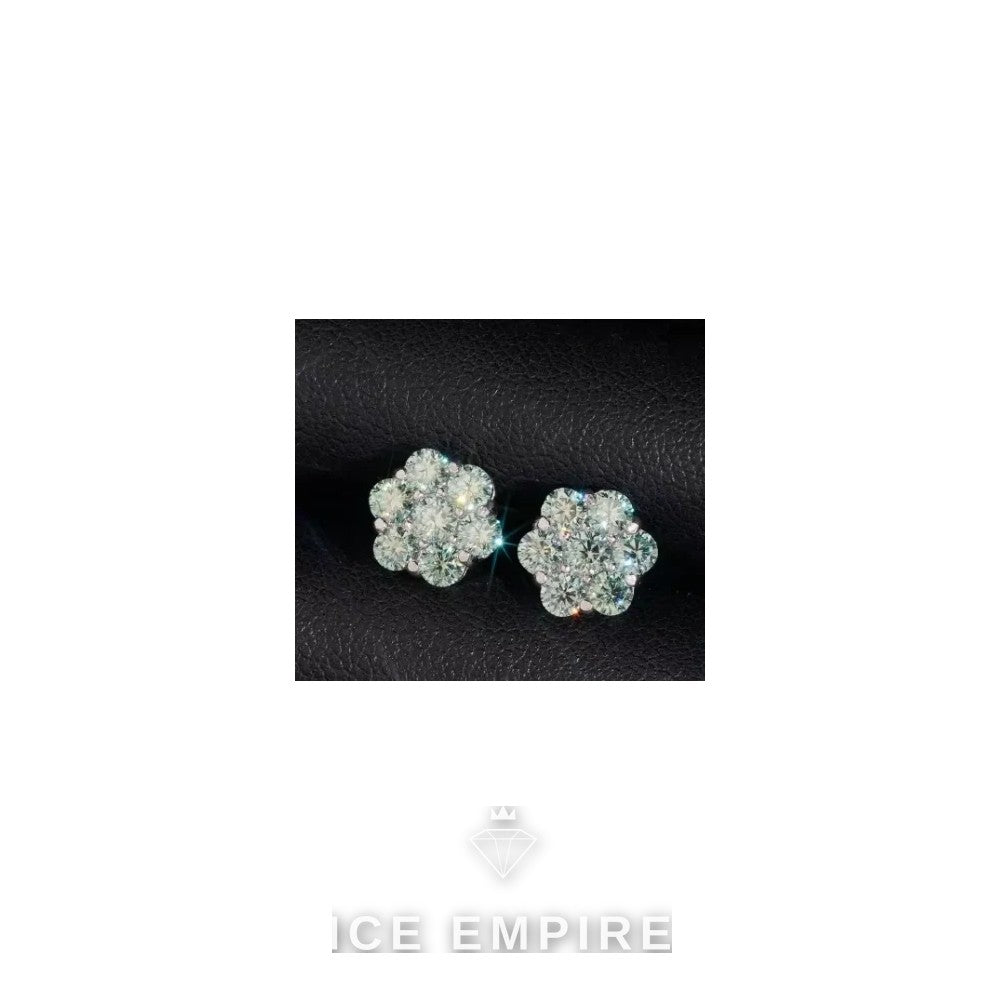 Iced Out 925 Silver Moissanite Earrings