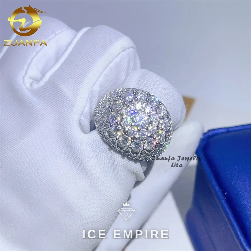 Iced Out 925 Silver Moissanite Ring