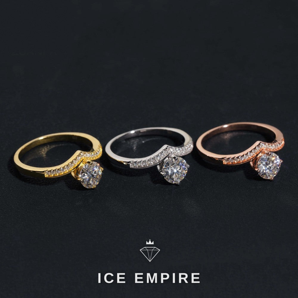 Iced Out 925 Silver Moissanite Wedding Band