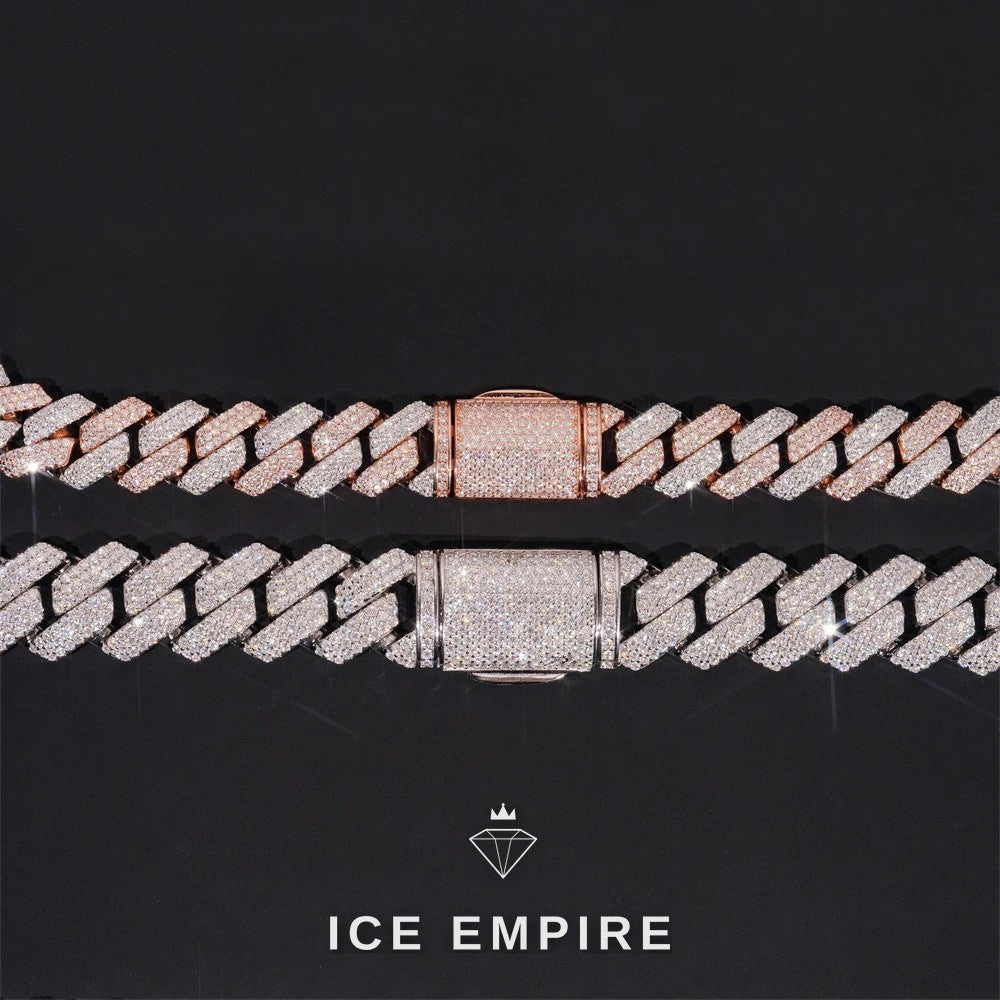 Iced Out Rose Gold Plated Moissanite Cuban Chain