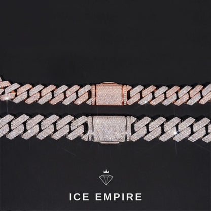 Iced Out Rose Gold Plated Moissanite Cuban Chain