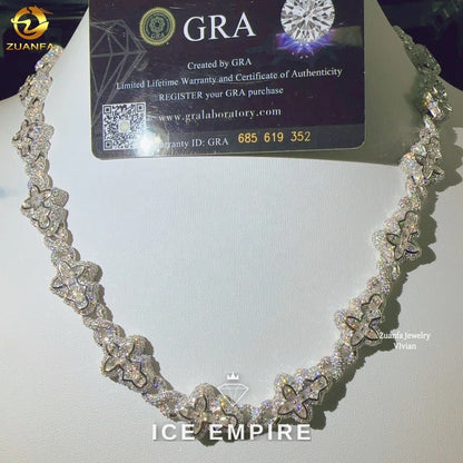 Iced Out Rose Gold Plated Moissanite Cuban Chain