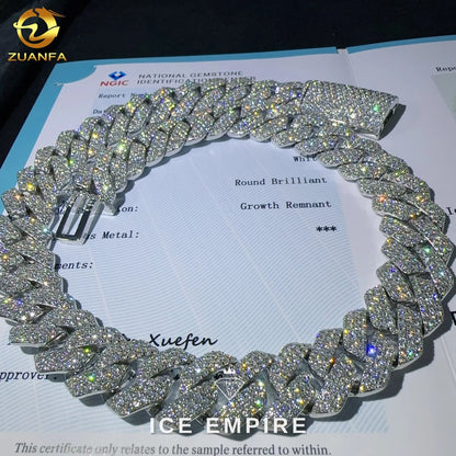 Iced Out 925 Silver Lab Grown Diamond Cuban Chain