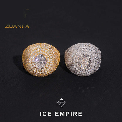 Iced Out Gold Plated Moissanite Ring