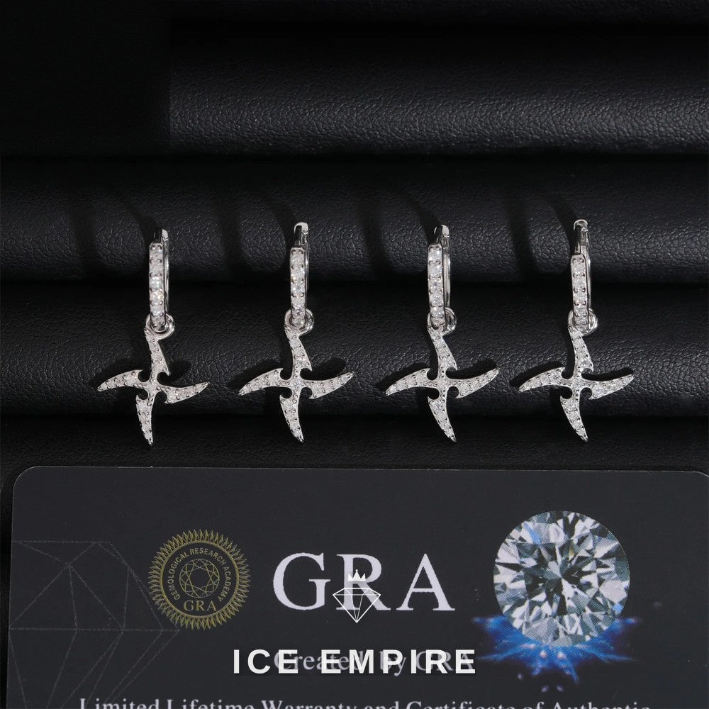 Iced Out 925 Silver Moissanite Earrings