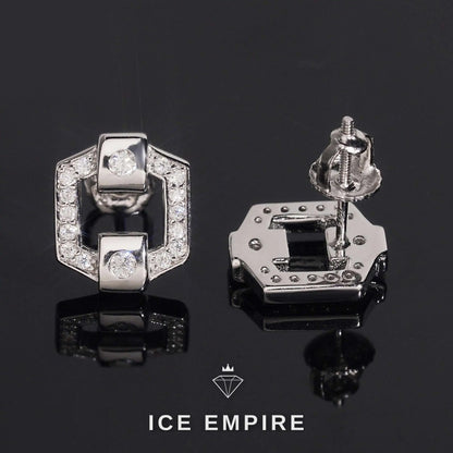 Iced Out 14K Gold Moissanite Stud Earrings