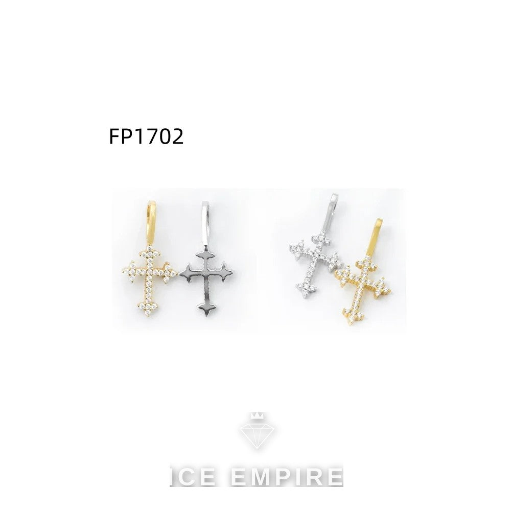 Iced Out Cross Rose Gold Plated Moissanite Pendant