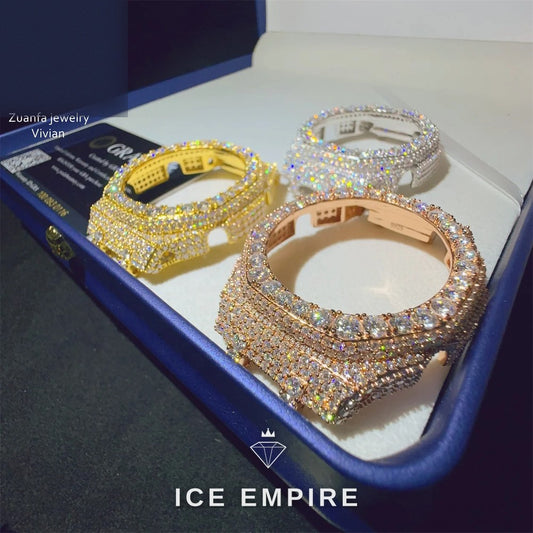 Iced Out 925 Silver Moissanite Watch