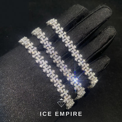 Iced Out Cross 925 Silver Moissanite Cuban Chain
