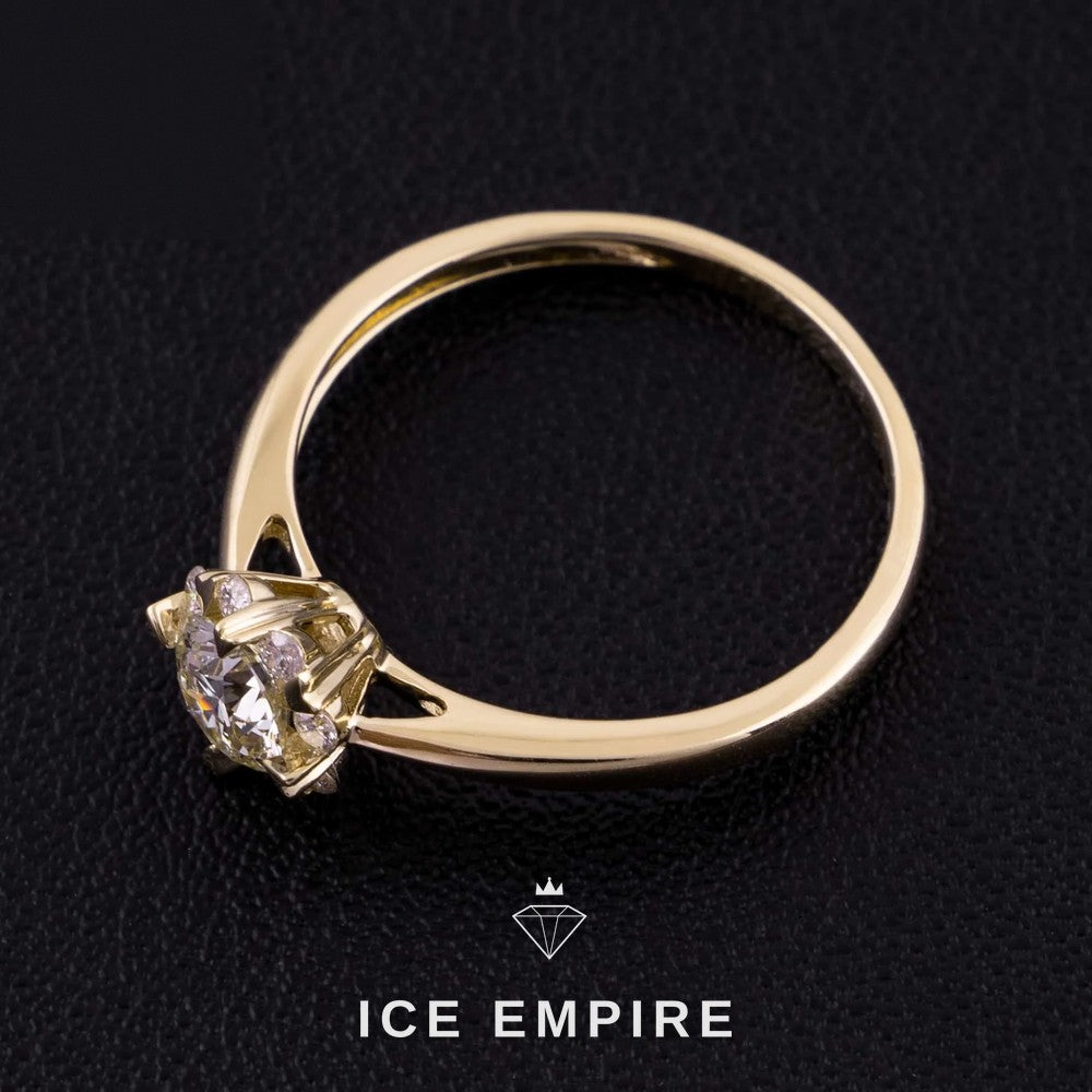 Iced Out Gold Plated Engagement Ring