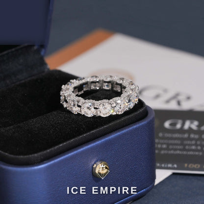 Iced Out 925 Silver Moissanite Ring