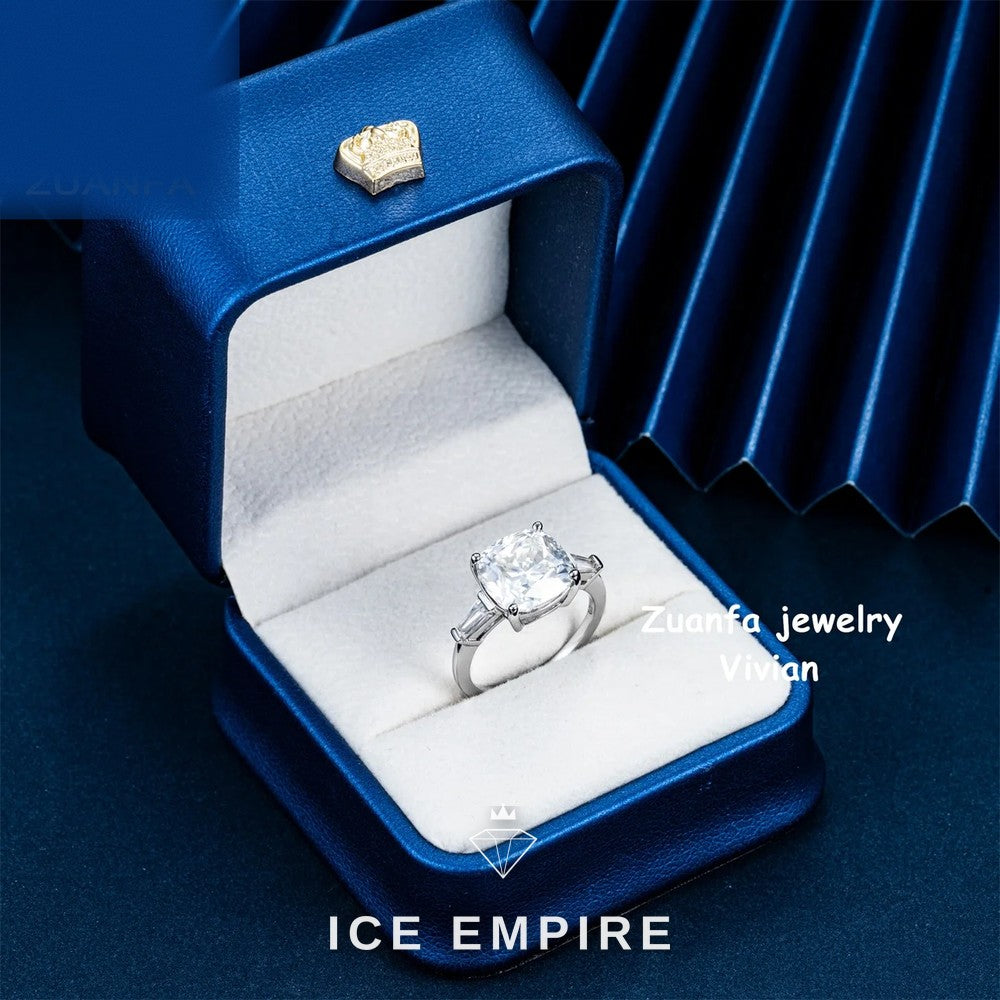 Iced Out 925 Silver Moissanite Ring
