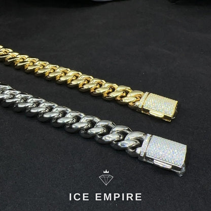 Iced Out Rose Gold Plated Moissanite Cuban Chain