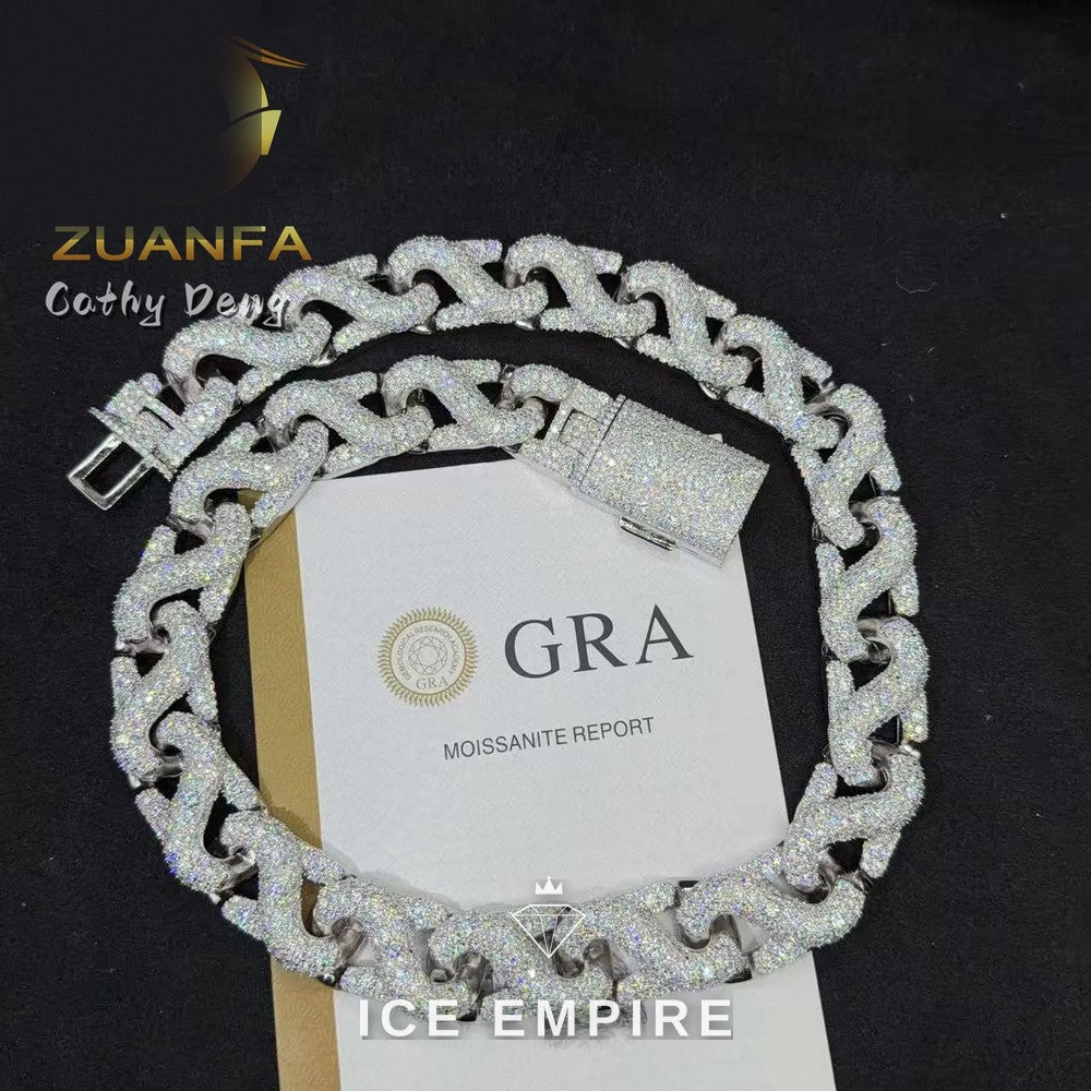 Iced Out Rose Gold Plated Moissanite Cuban Chain