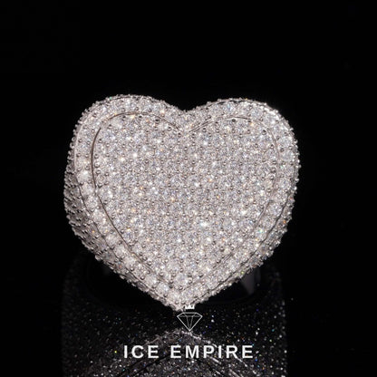 Iced Out Heart 925 Silver Lab Grown Diamond Pendant