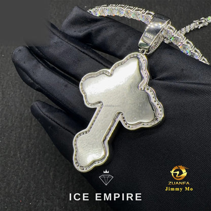 Iced Out Baguette 925 Silver Moissanite Pendant
