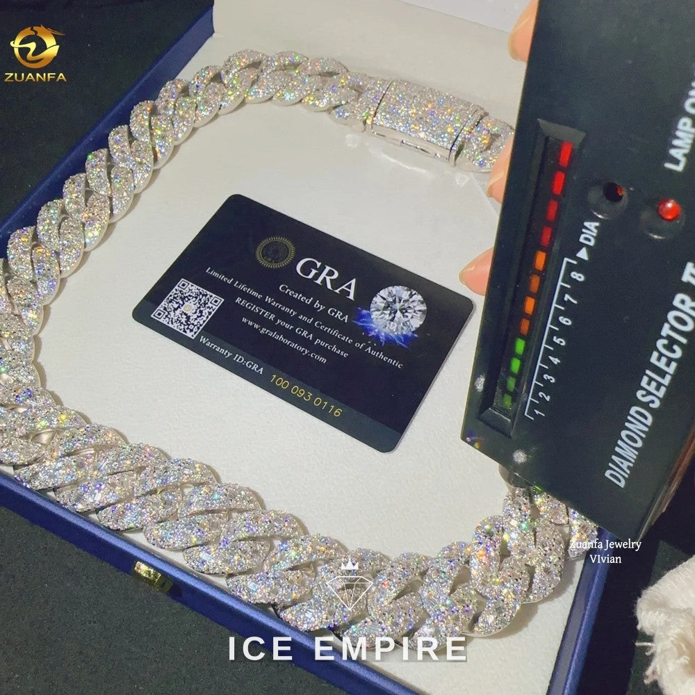 Iced Out Rose Gold Plated Moissanite Cuban Chain