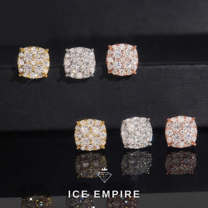 Iced Out Baguette 925 Silver Moissanite Stud Earrings