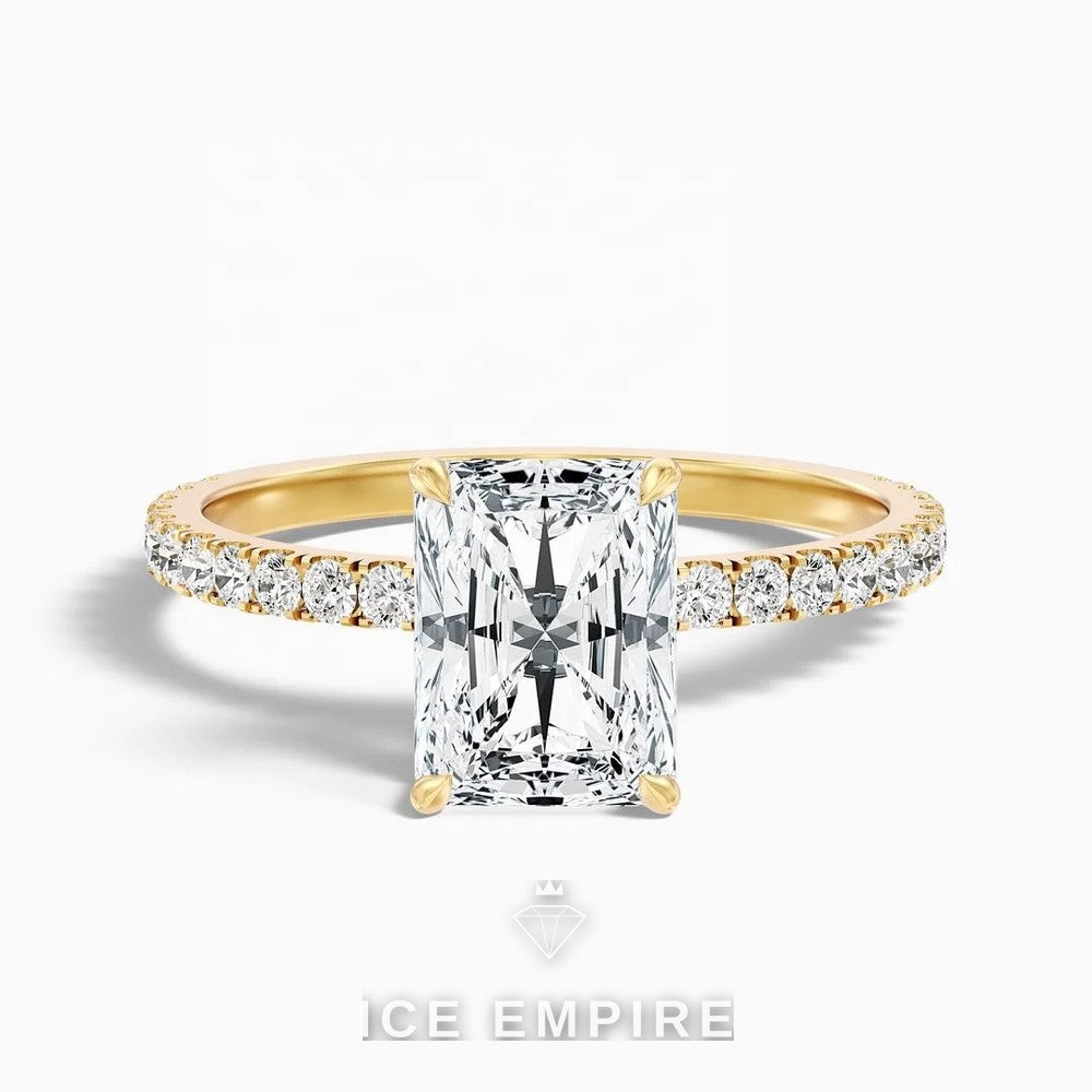 Iced Out 10K Gold Lab Grown Diamond Engagement Ring