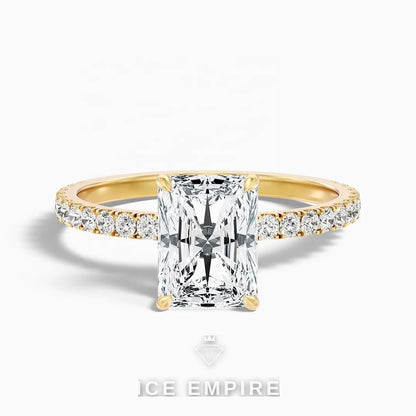 Iced Out 10K Gold Lab Grown Diamond Engagement Ring