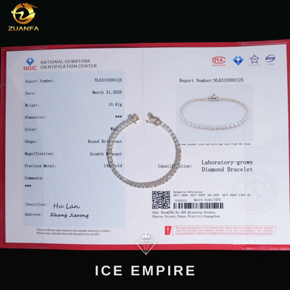 Iced Out 14K Gold Lab Grown Diamond Tennis Chain