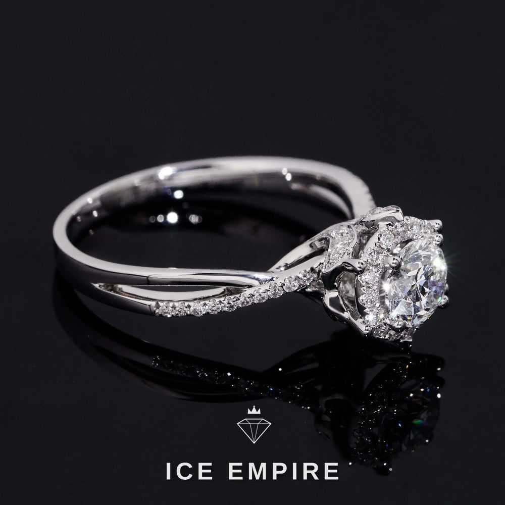 Iced Out 18K Gold Lab Grown Diamond Engagement Ring