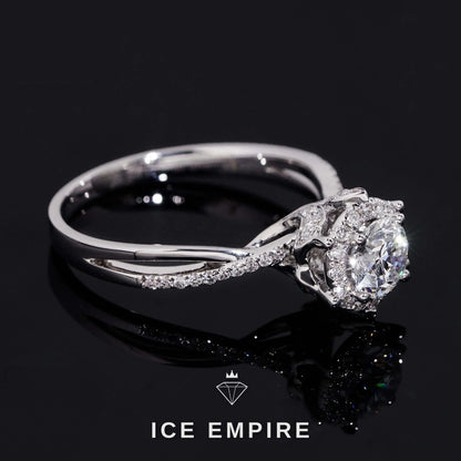 Iced Out 18K Gold Lab Grown Diamond Engagement Ring