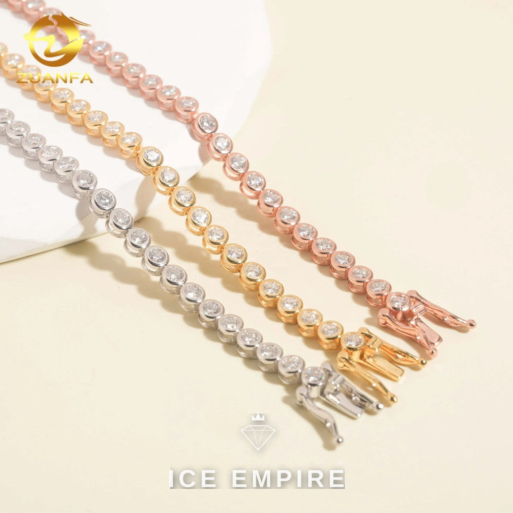 Iced Out 925 Silver Moissanite Tennis Bracelet