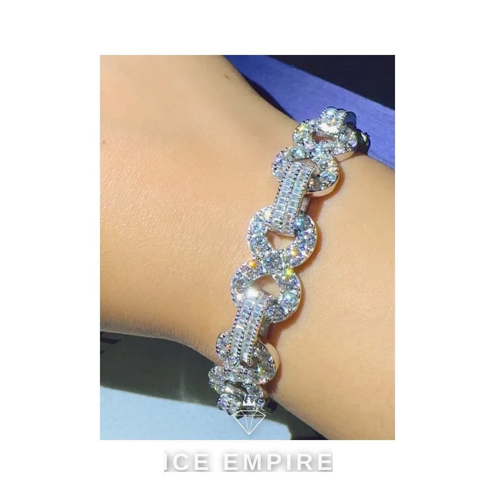 Iced Out Cross Rose Gold Plated Moissanite Cuban Chain