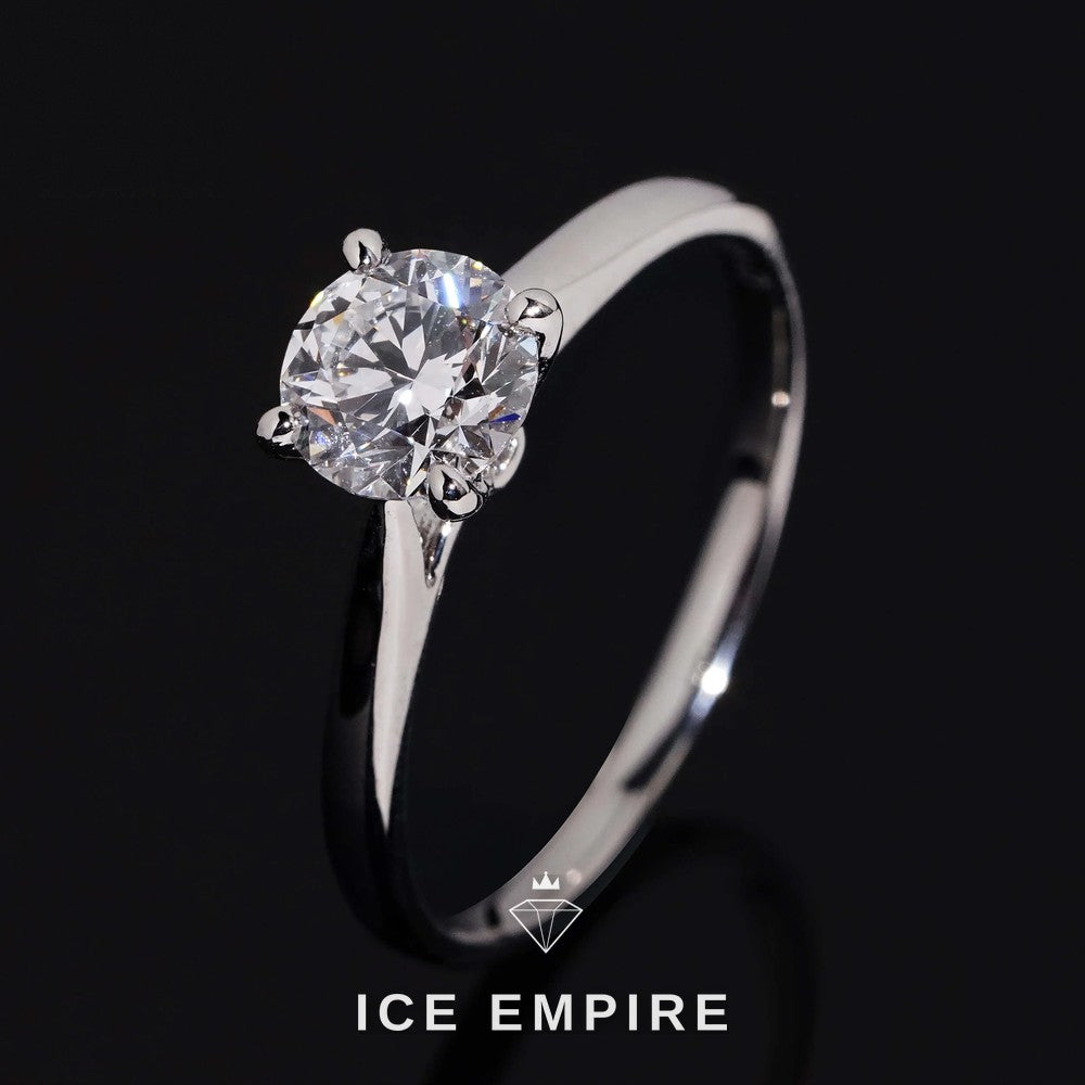Iced Out 925 Silver Lab Grown Diamond Engagement Ring