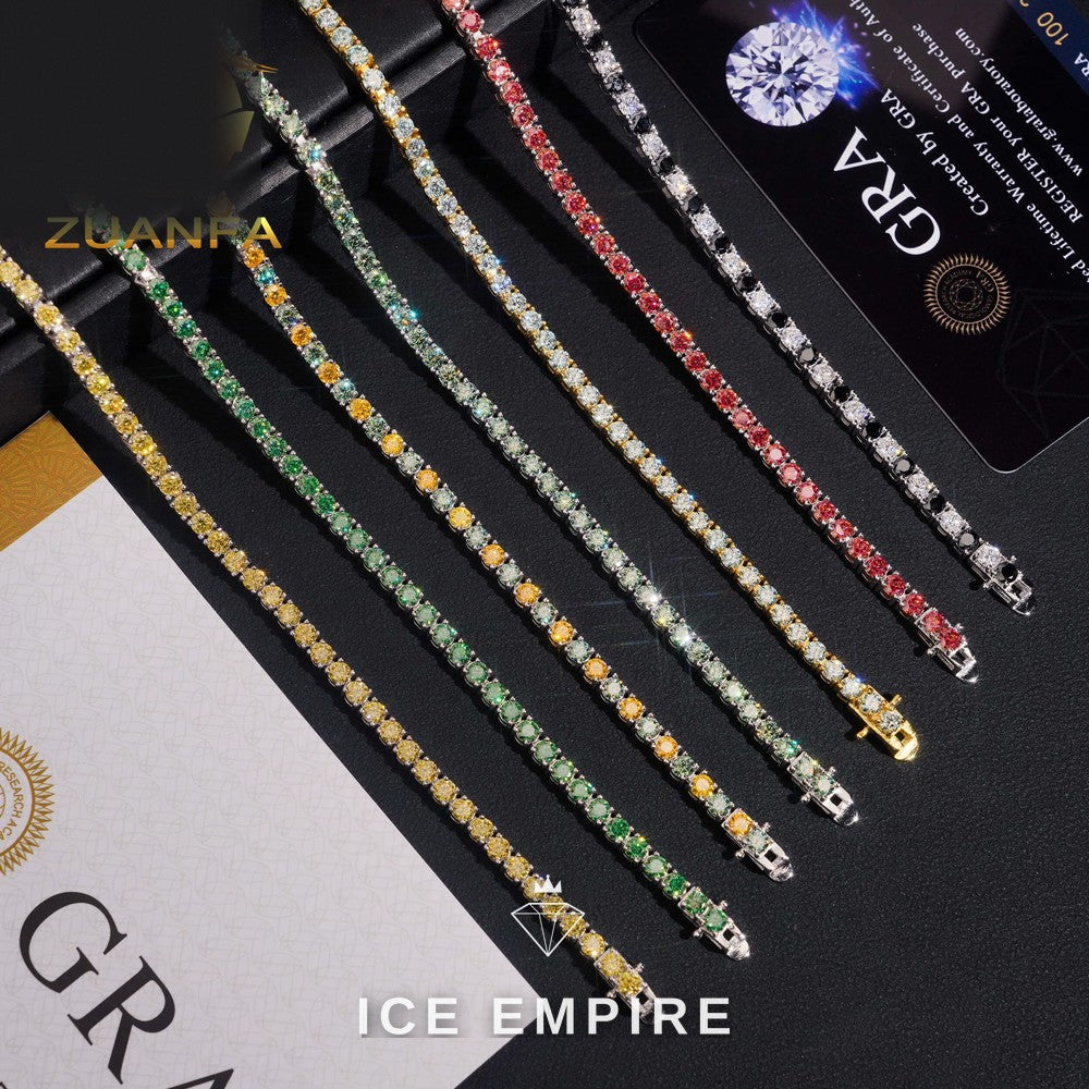 Iced Out 925 Silver Moissanite Tennis Bracelet