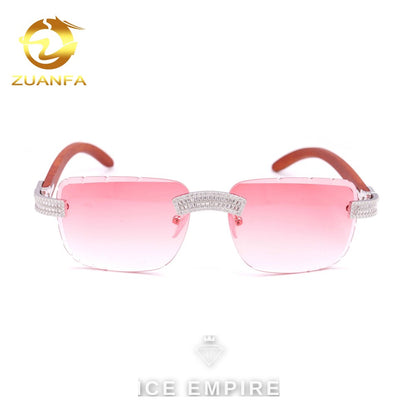 Iced Out Baguette 925 Silver Glasses