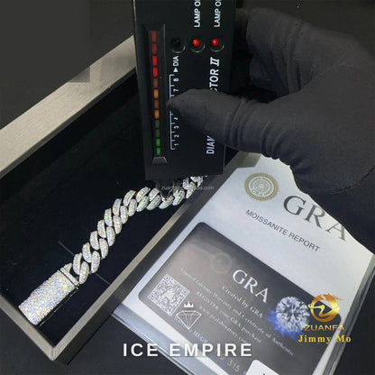 Iced Out 925 Silver Moissanite Cuban Chain