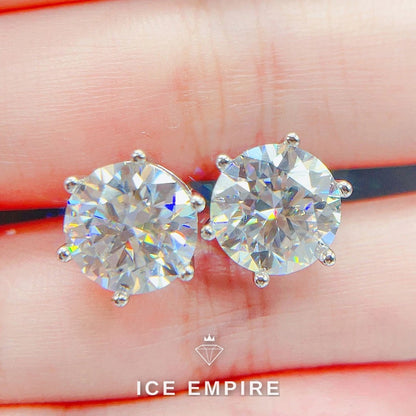 Iced Out 925 Silver Moissanite Earrings