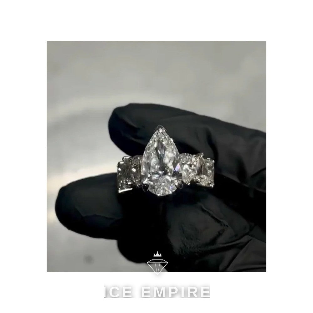 Iced Out Gold Plated Moissanite Wedding Band