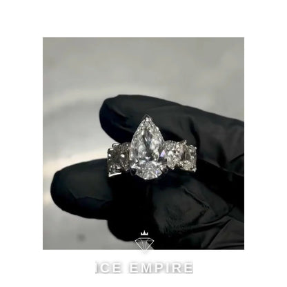Iced Out Gold Plated Moissanite Wedding Band