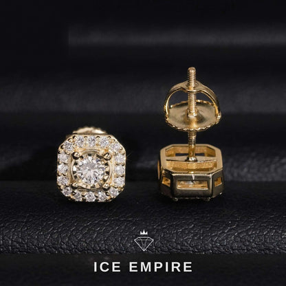 Iced Out Rose Gold Plated Lab Grown Diamond Stud Earrings