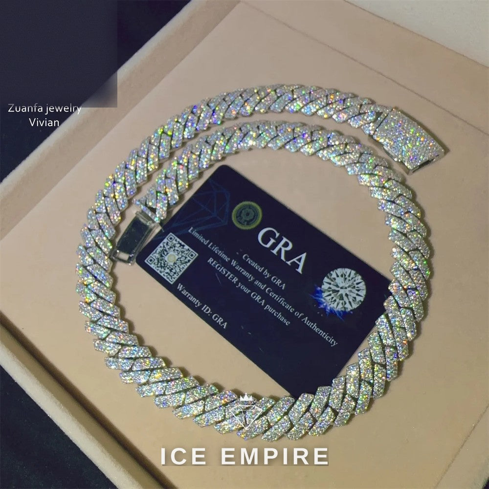 Iced Out Rose Gold Plated Moissanite Cuban Chain