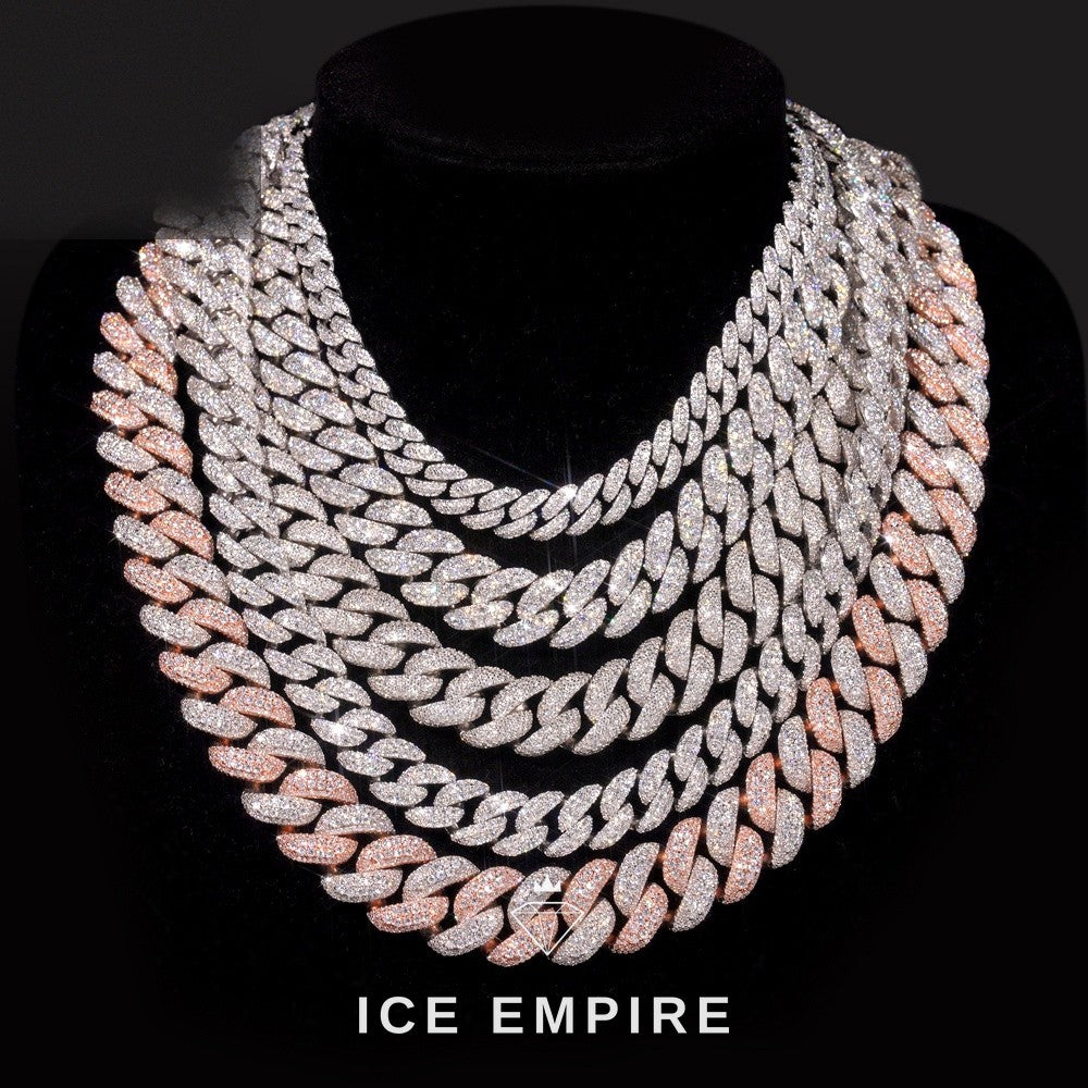 Iced Out Rose Gold Plated Moissanite Cuban Chain
