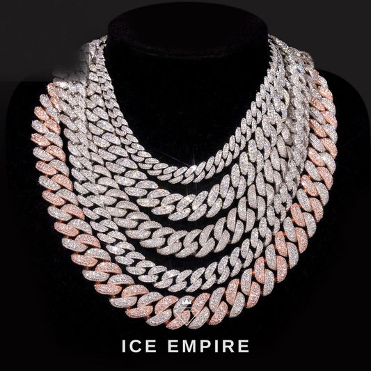 Iced Out Rose Gold Plated Moissanite Cuban Chain