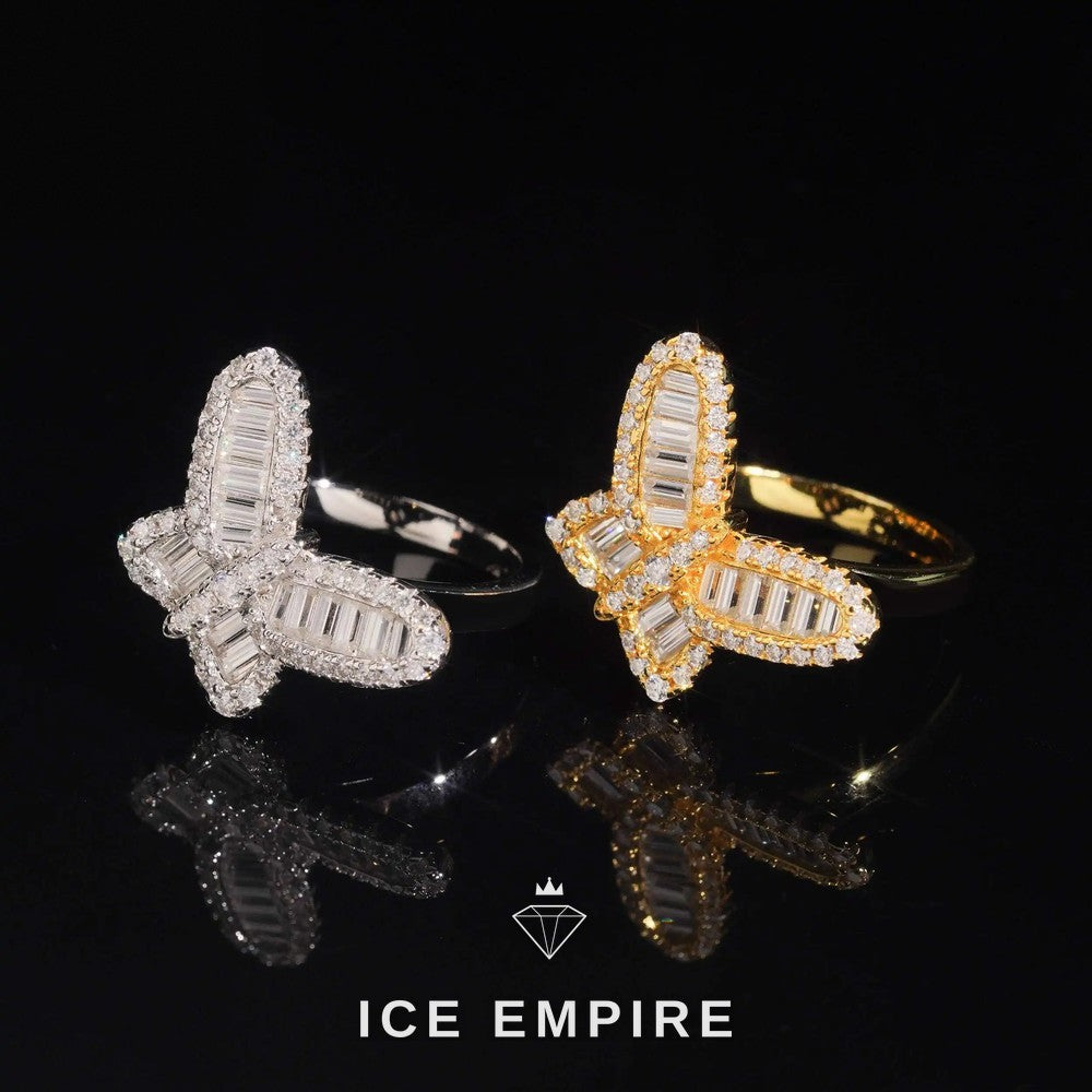 Iced Out Baguette Gold Plated Moissanite Ring