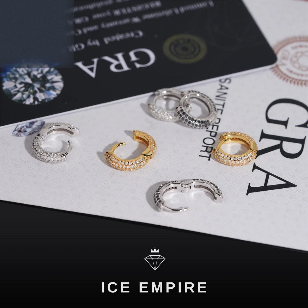 Iced Out 925 Silver Moissanite Hoop Earrings