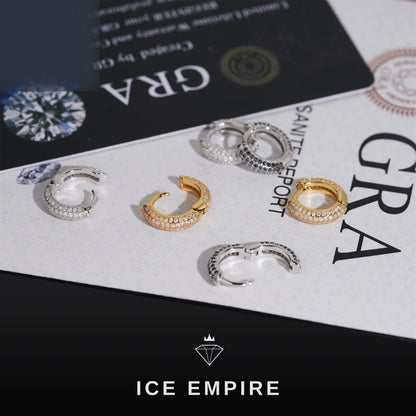 Iced Out 925 Silver Moissanite Hoop Earrings
