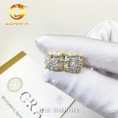 Iced Out 925 Silver Moissanite Stud Earrings