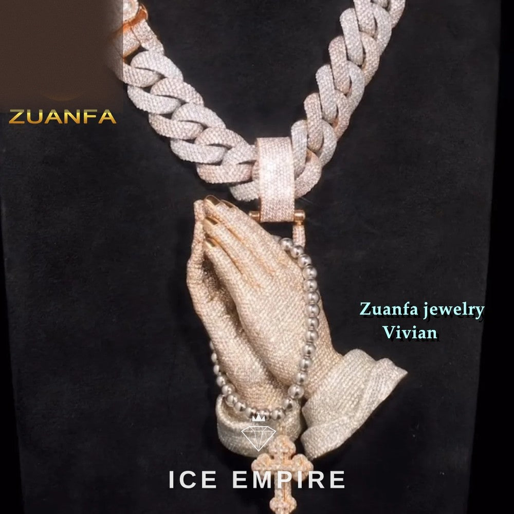Iced Out 925 Silver Moissanite Pendant