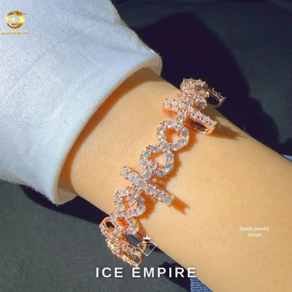 Iced Out Rose Gold Plated Moissanite Cuban Chain