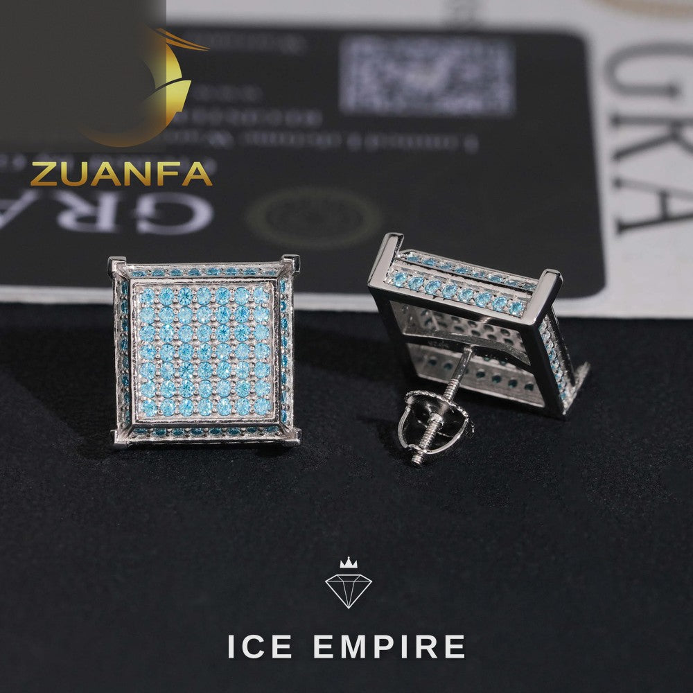 Iced Out 925 Silver Moissanite Earrings
