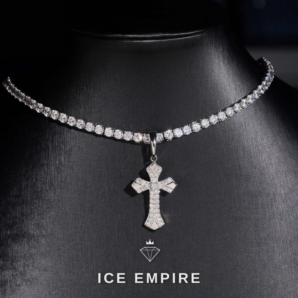 Iced Out Baguette Gold Plated Lab Grown Diamond Pendant